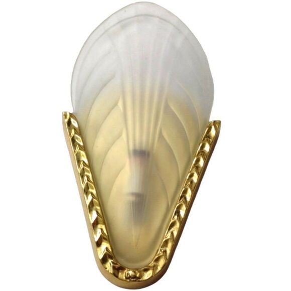 Artcraft Electric Luminaire Art Deco Style Solid Brass Slip Shade Sconce Lights - Picture 2 of 11